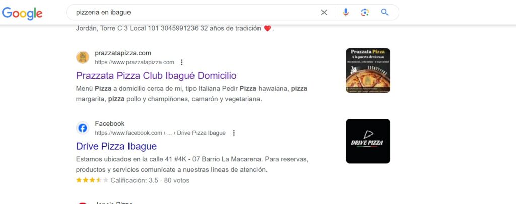 Primeros lugares resultados de búsqueda